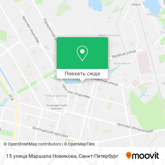 Карта 15 улица Маршала Новикова