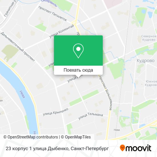 Карта 23 корпус 1 улица Дыбенко