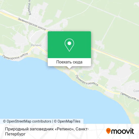 Карта Природный заповедник «Репино»