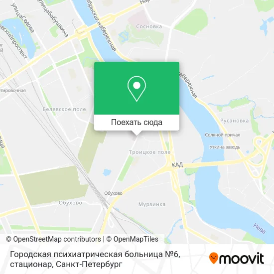 Карта Городская психиатрическая больница №6, стационар