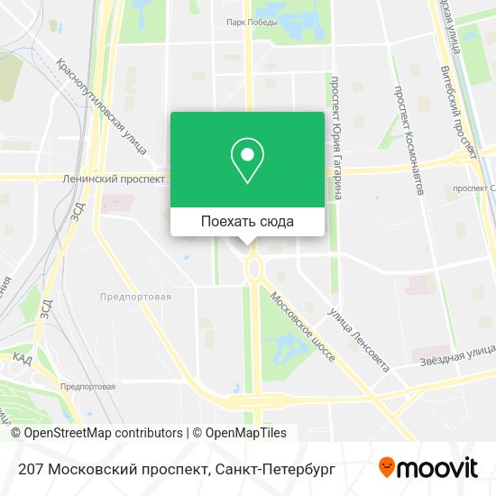 Карта 207 Московский проспект