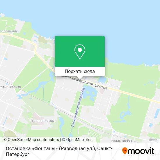 Карта Остановка «Фонтаны» (Разводная ул.)