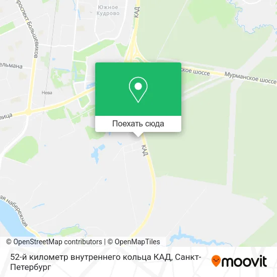 Карта 52-й километр внутреннего кольца КАД