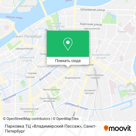 Карта Парковка ТЦ «Владимирский Пассаж»
