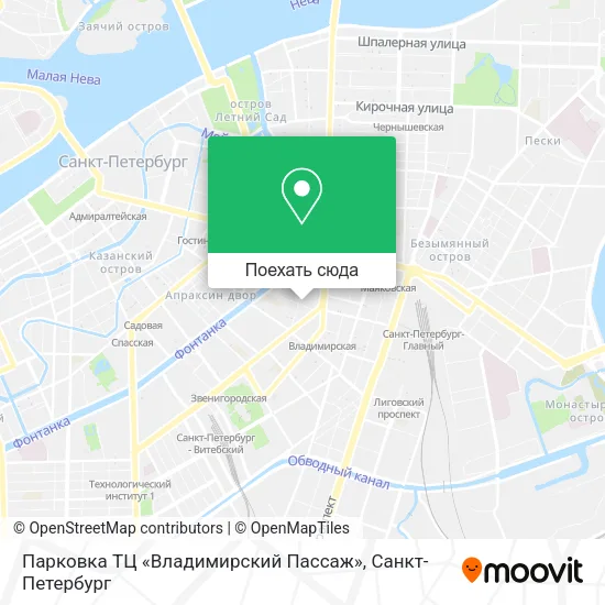 Карта Парковка ТЦ «Владимирский Пассаж»