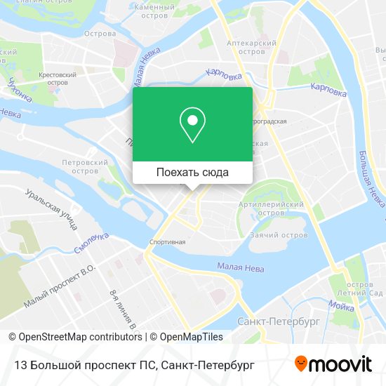 Карта 13 Большой проспект ПС
