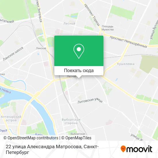 Карта 22 улица Александра Матросова