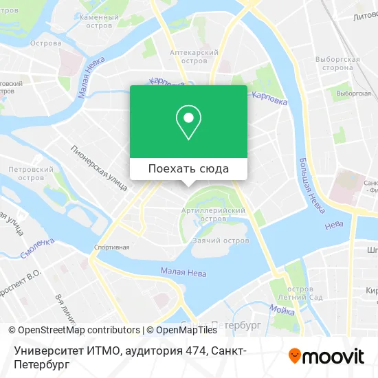 Карта Университет ИТМО, аудитория 474
