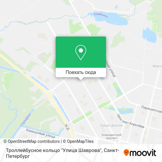 Карта Троллейбусное кольцо "Улица Шаврова"