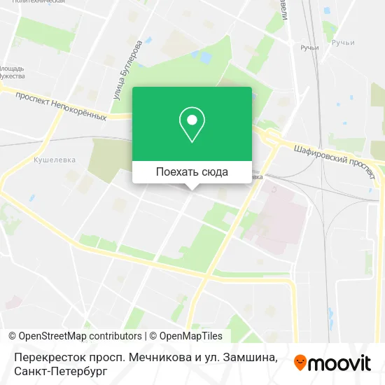 Карта Перекресток просп. Мечникова и ул. Замшина
