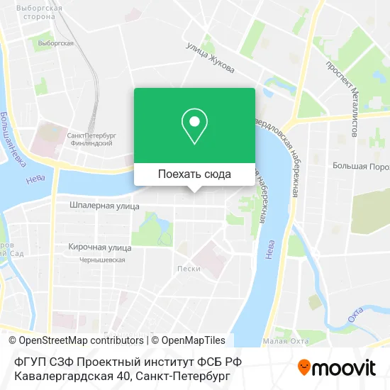 Карта ФГУП СЗФ Проектный институт ФСБ РФ Кавалергардская 40