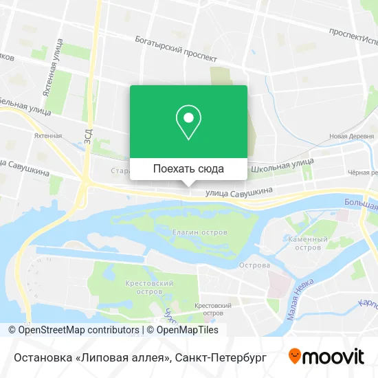 Карта Остановка «Липовая аллея»