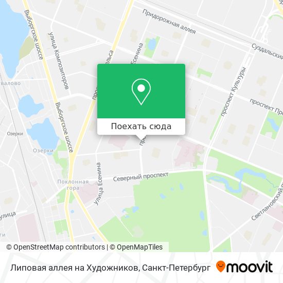 Карта Липовая аллея на Художников
