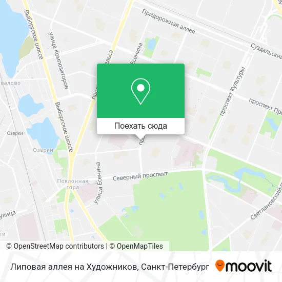 Карта Липовая аллея на Художников