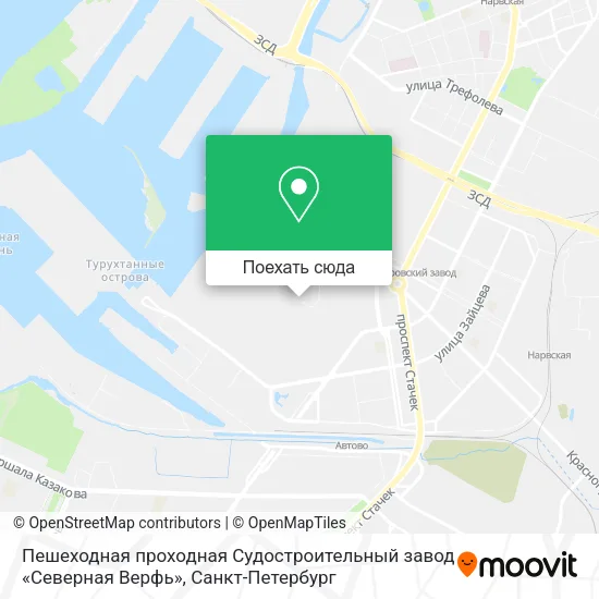 Карта Пешеходная проходная Судостроительный завод «Северная Верфь»