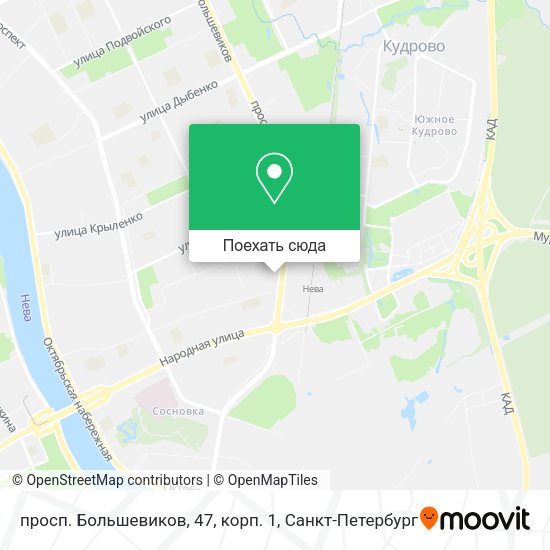 Карта просп. Большевиков, 47, корп. 1