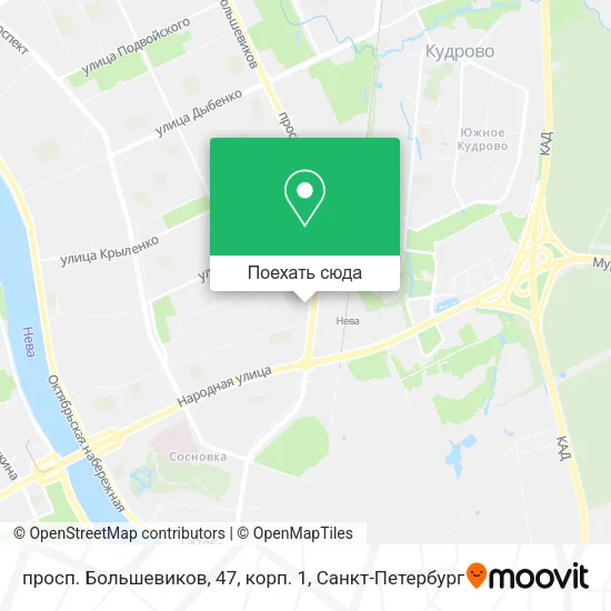 Карта просп. Большевиков, 47, корп. 1
