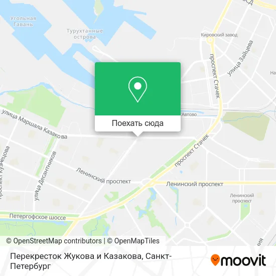 Карта Перекресток Жукова и Казакова