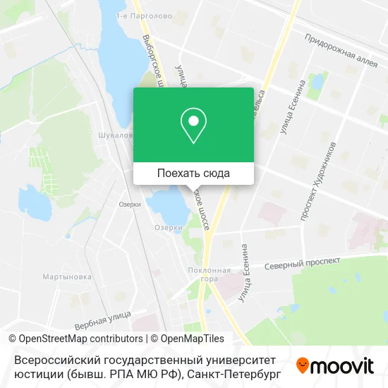 Карта Всероссийский государственный университет юстиции (бывш. РПА МЮ РФ)