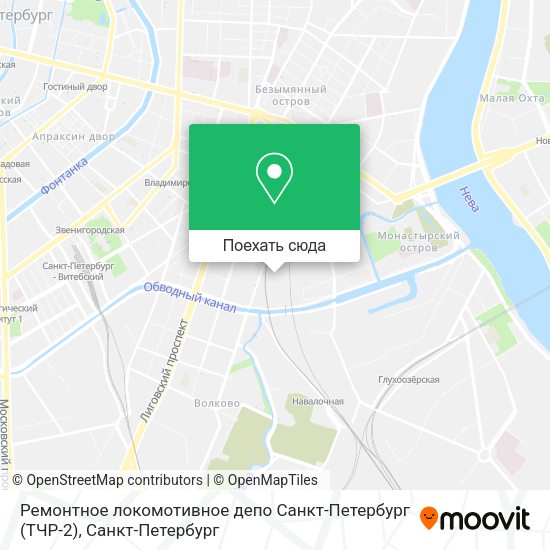 Карта Ремонтное локомотивное депо Санкт-Петербург (ТЧР-2)