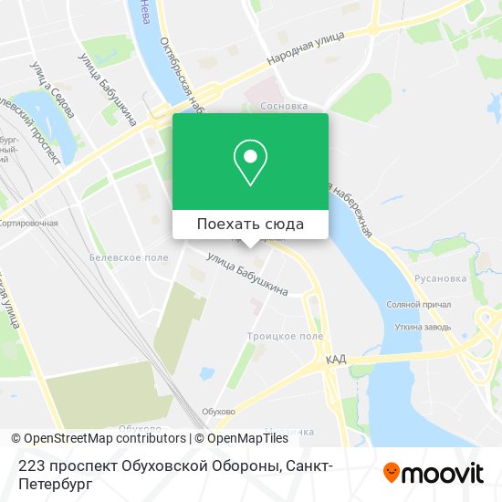 Карта 223 проспект Обуховской Обороны
