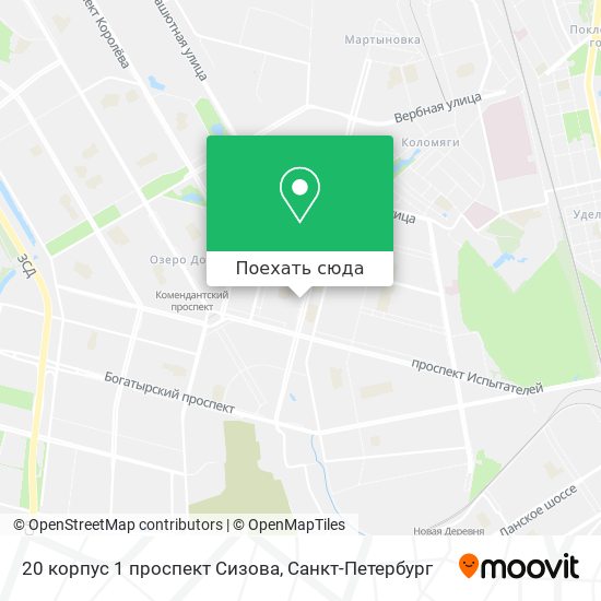 Карта 20 корпус 1 проспект Сизова