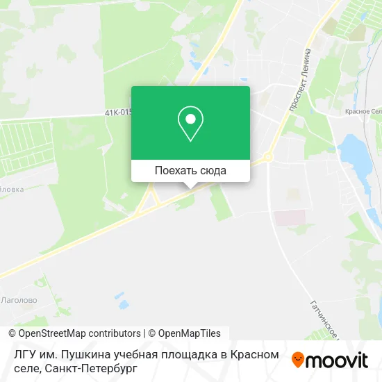 Карта ЛГУ им. Пушкина учебная площадка в Красном селе