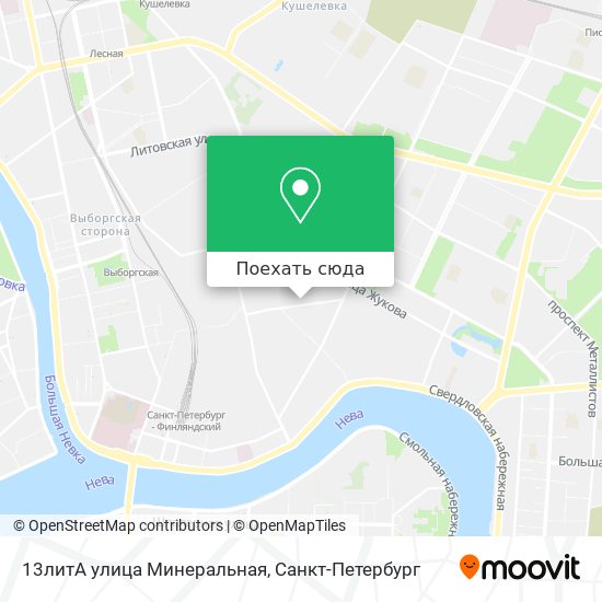 Карта 13литА улица Минеральная