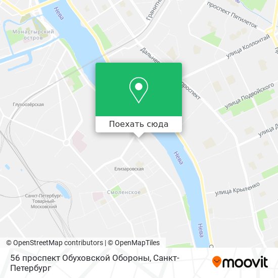 Карта 56 проспект Обуховской Обороны