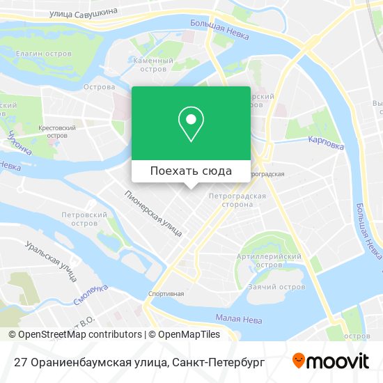 Карта 27 Ораниенбаумская улица