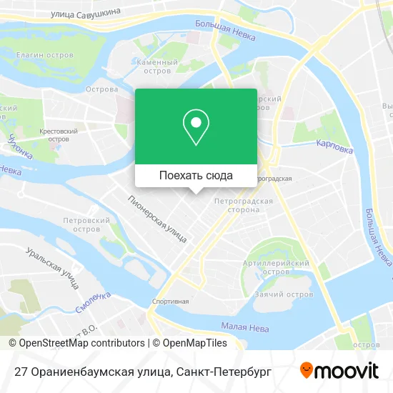 Карта 27 Ораниенбаумская улица