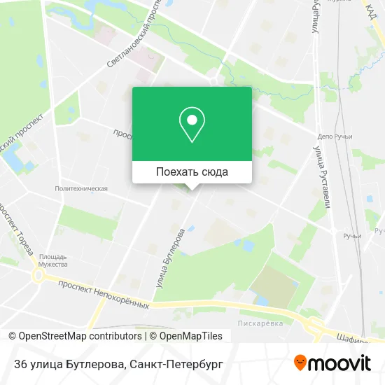 Карта 36 улица Бутлерова