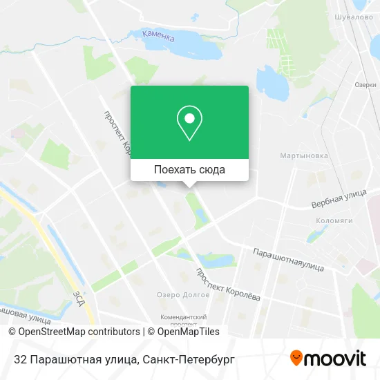 Карта 32 Парашютная улица
