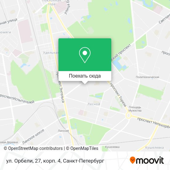 Карта ул. Орбели, 27, корп. 4