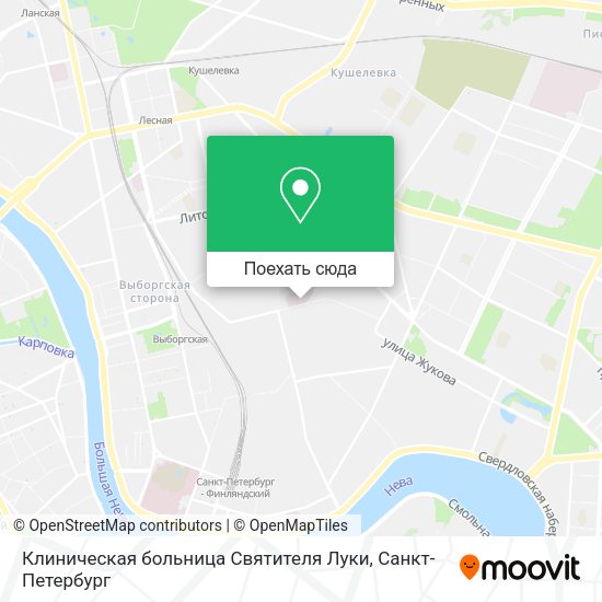 Карта Клиническая больница Святителя Луки