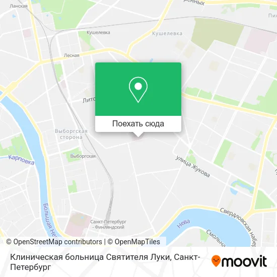 Карта Клиническая больница Святителя Луки
