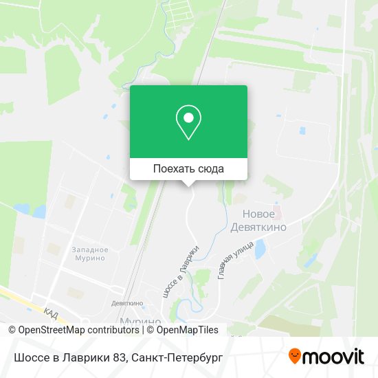Карта Шоссе в Лаврики 83