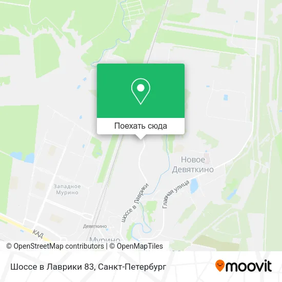 Карта Шоссе в Лаврики 83