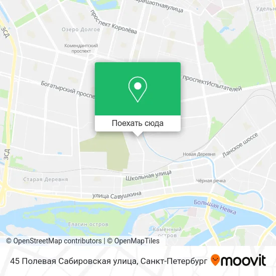 Карта 45 Полевая Сабировская улица