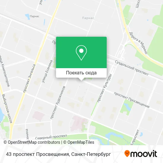 Карта 43 проспект Просвещения