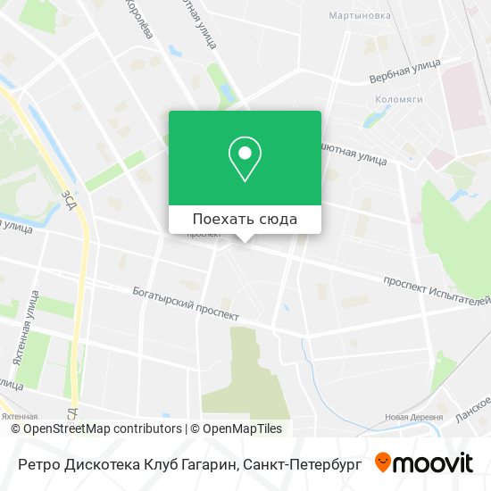 Карта Ретро Дискотека Клуб Гагарин