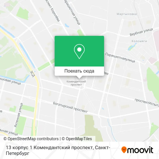 Карта 13 корпус 1 Комендантский проспект