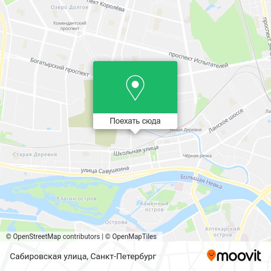 Карта Сабировская улица