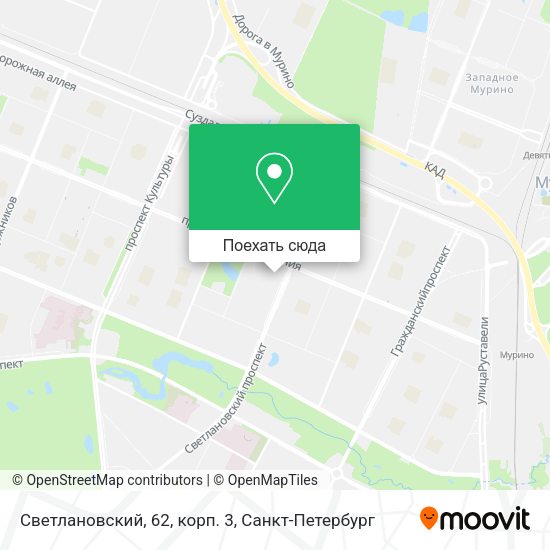 Карта Светлановский, 62, корп. 3
