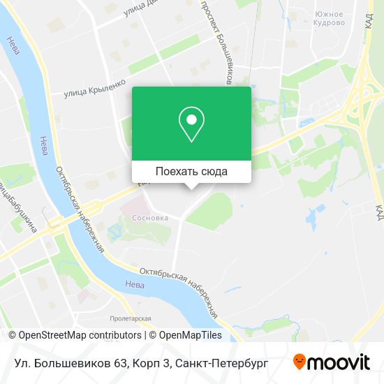 Карта Ул. Большевиков 63, Корп 3