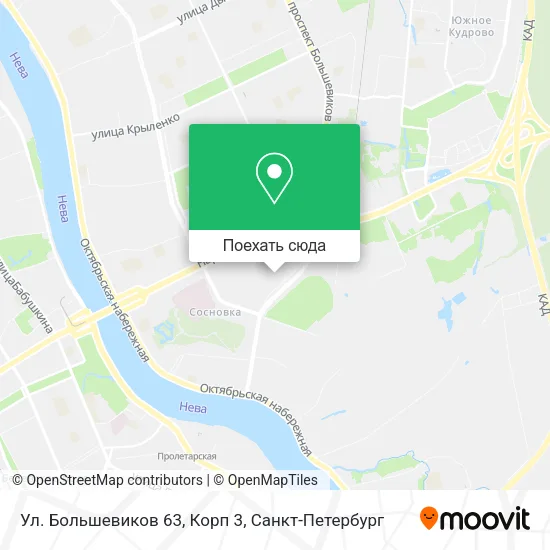 Карта Ул. Большевиков 63, Корп 3