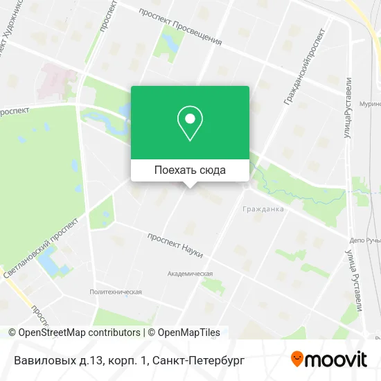 Карта Вавиловых д.13, корп. 1