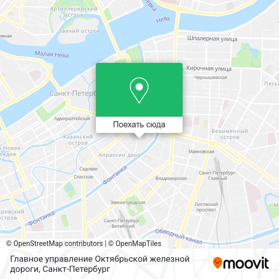 Карта Главное управление Октябрьской железной дороги