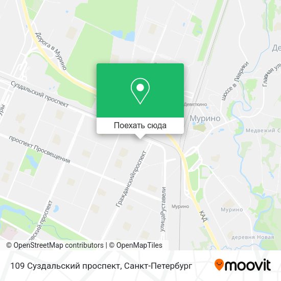 Карта 109 Суздальский проспект