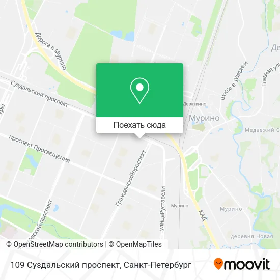 Карта 109 Суздальский проспект